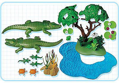 3229-A Famille d`alligators detail image 2